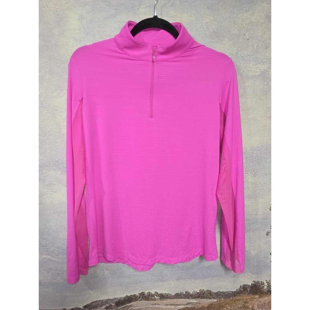 IBKÜL Women's IceFil Long Sleeve Quarter-Zip Sun Shirt - Hot Pink Size Med